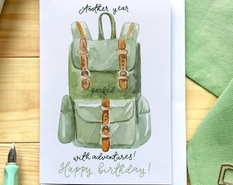 Another year packed with adventures birthday card