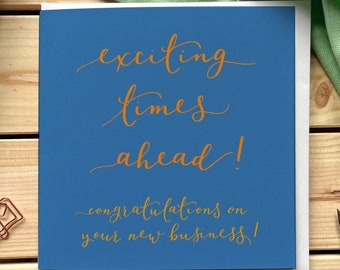 New business greeting card - celebrating a new venture - exciting times ahead - small business congratulations