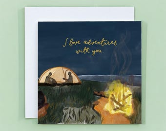 Adventures With You Greeting Card: Camping Anniversary Card
