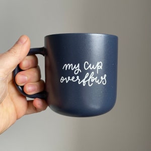 Taza cristiana, mi copa rebosa del Salmo 23:5, regalo de fe