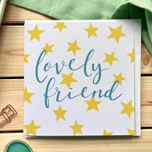 Mooie vriendenkaart | verjaardagskaart voor bestie, bff of beste vriend, aanmoedigingskaart, compliment-vriendschapskaart, gele sterren