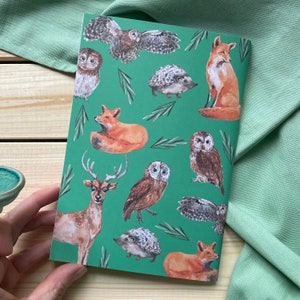 Cuaderno rayado de amigos del bosque, diario A5 de animales del bosque, material escolar universitario