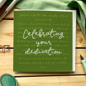 Dedication card, baby dedication, Celebrating your dedication card apostles creed card Christian card image 1