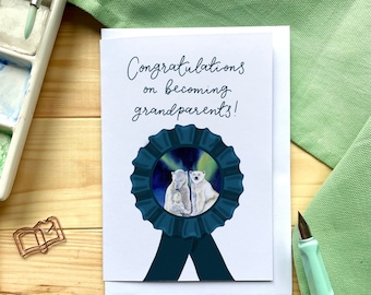 New grandparents card - congratulations on becoming grandparents, baby grandchild