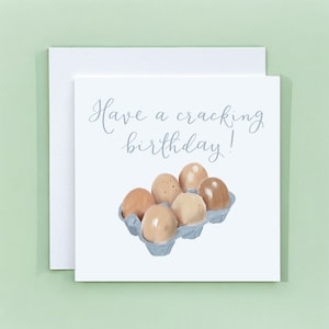 Cracking Birthday Egg Card: Cottagecore Hen Lover Pun