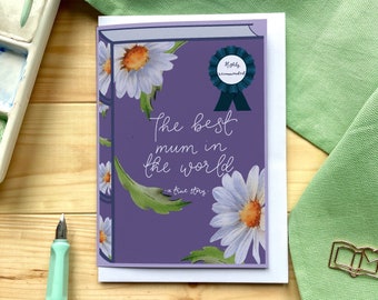 Book cover greeting card for mum - the best mum in the world - a true story