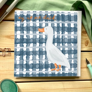 Carte de voeux Ay up me canard, jolie carte vierge du Yorkshire Vichy