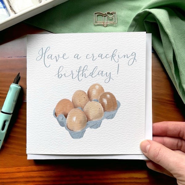 Ayez une superbe carte d'anniversaire avec un oeuf, un amoureux des poules ou une carte d'anniversaire avec un jeu de mots fermier