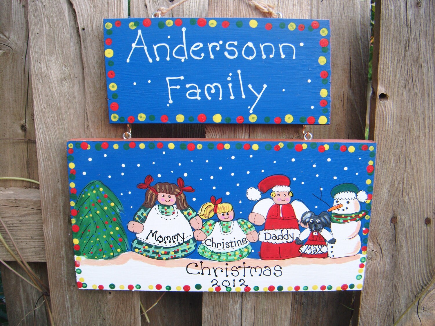 Personalized Christmas Family Plaque or Sign Etsy