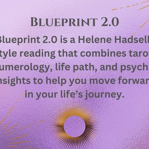 Blueprint 2.0 Helene Hadsell-style reading that combines tarot, numerology, life path, and psychic insights