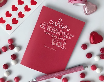 Cahier d'amour à remplir et à offrir cadeau idéal pour la saint Valentin