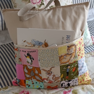 Child&#39;s travel cushion, patchwork pillow, travel cushion, book pillow, travel cushion, free UK postage