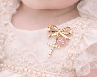 Personalized Newborn Baptism Brooch, Baby Keepsake Jewelry, Christening Communion Gift, Religious Jewellery
