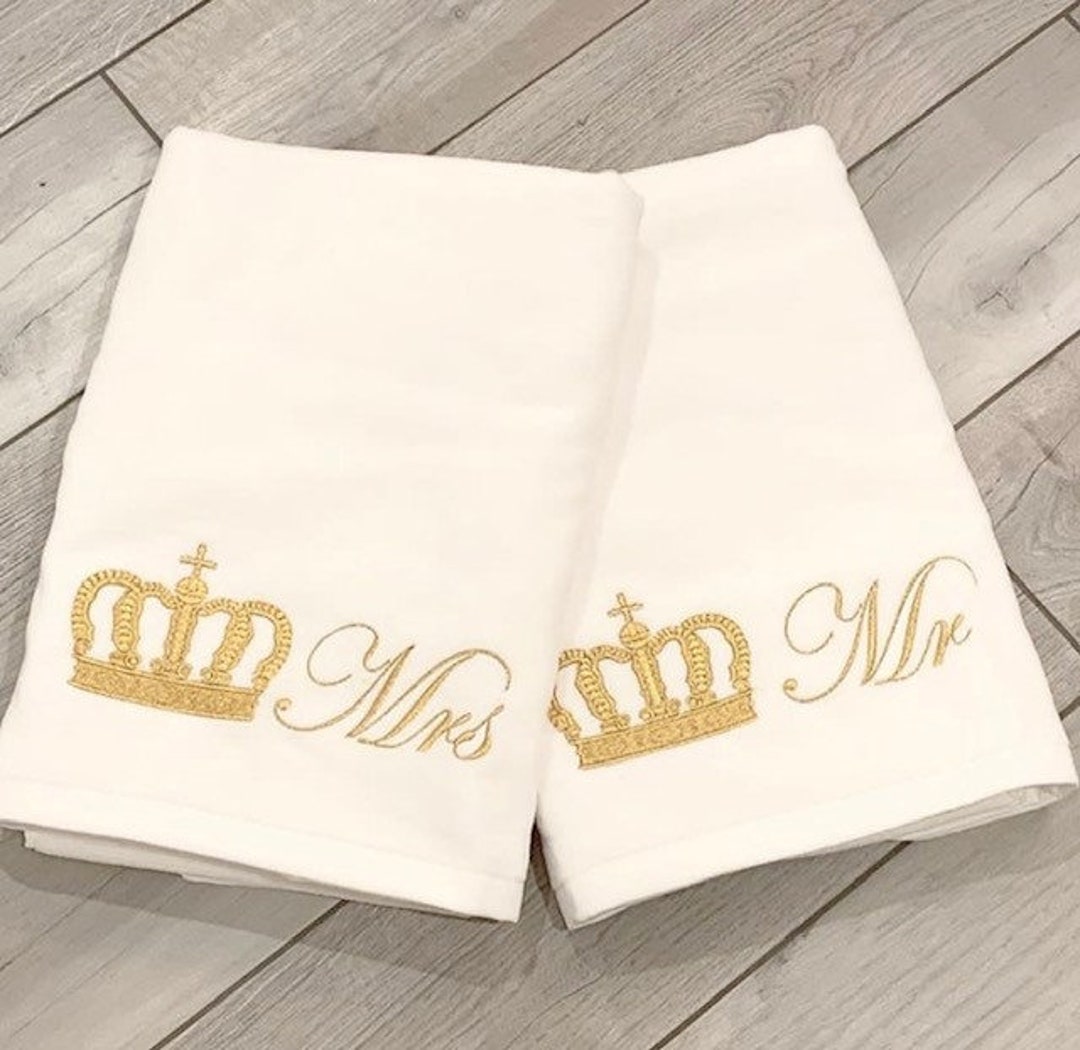 Mr and Mrs Bath Towel Set Wedding Bridal Towels Bridal Etsy Australia