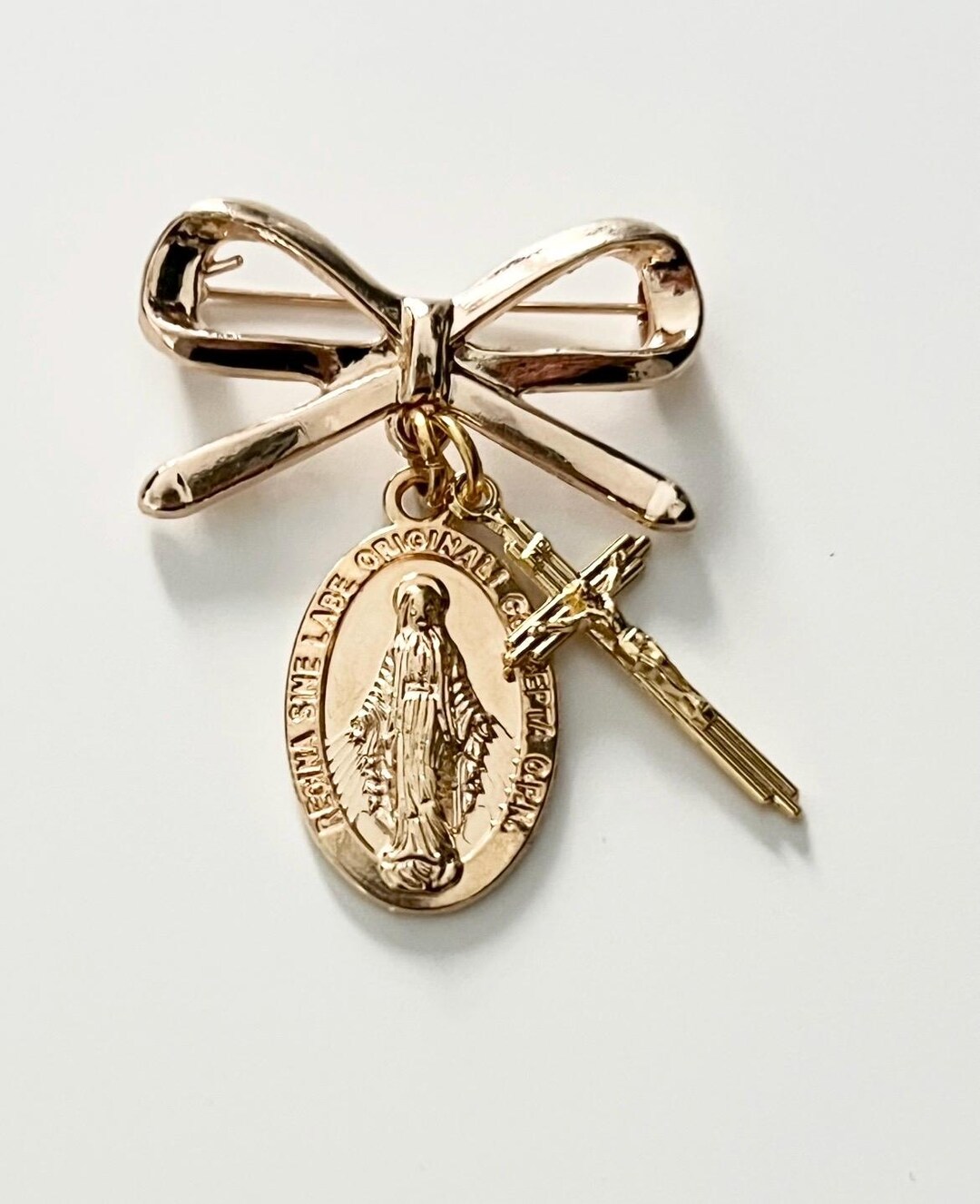 First Communion Brooch Newborn Religious Mary Brooch, Communion Christening Keepsake, Bridal ...