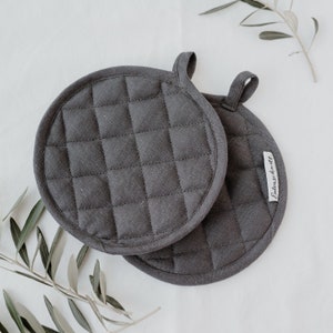 Anthracite anthracite pot holder made of linen