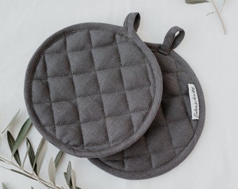 Anthracite anthracite pot holder made of linen