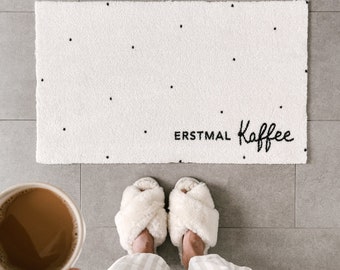 Washable doormat First coffee