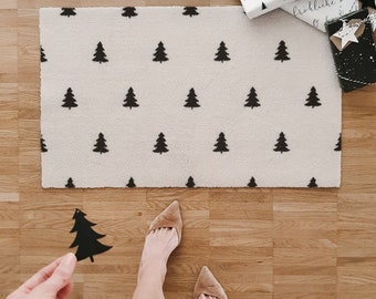 Washable doormat fir trees