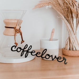 Wooden lettering coffeelover