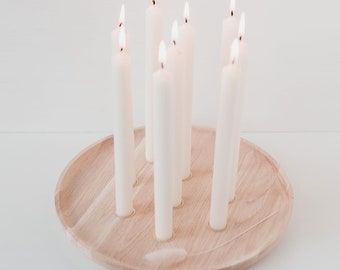 Round oak candle board
