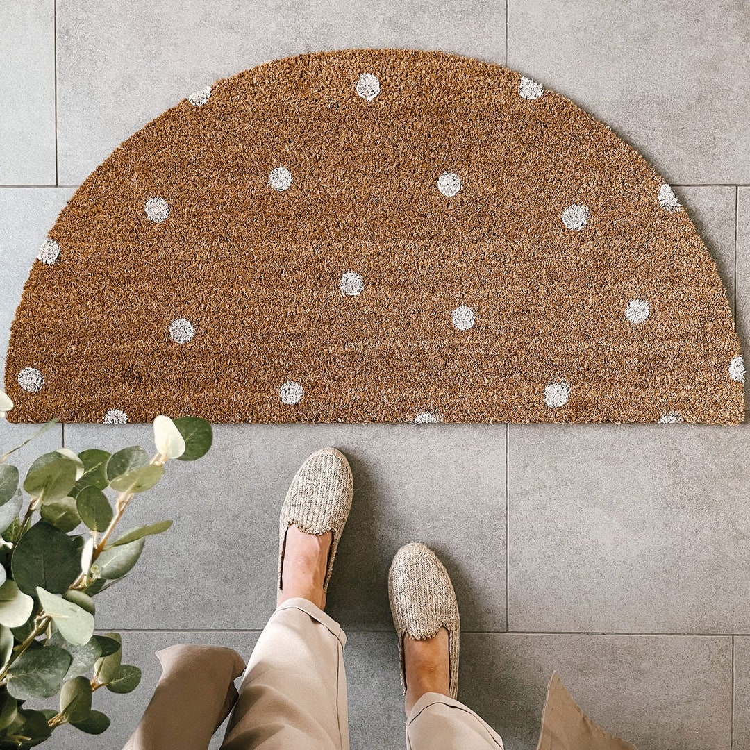 Coconut Doormat Semicircular Dots Etsy
