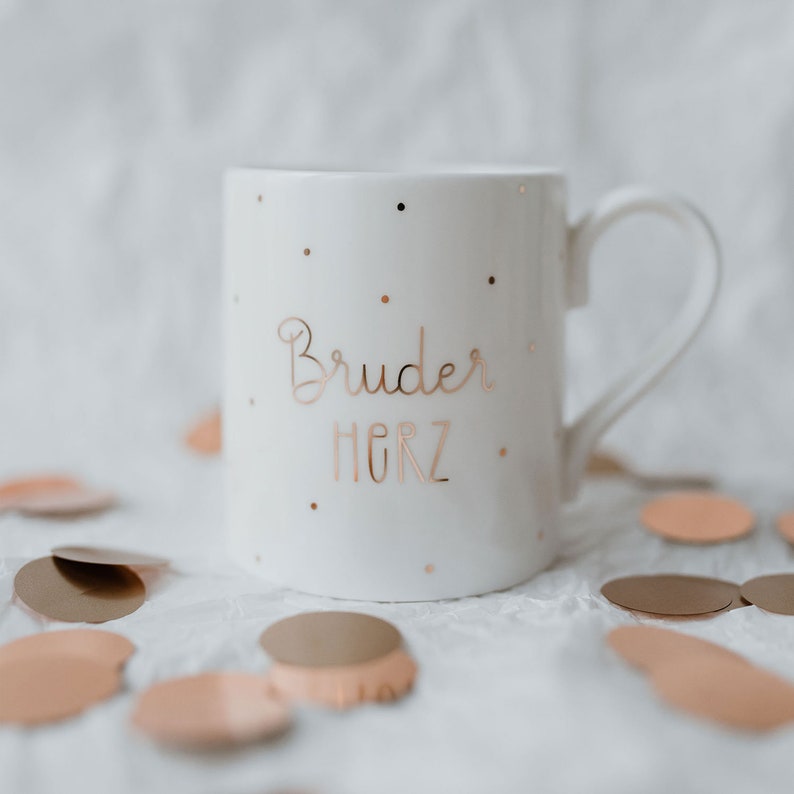Fine Bone Becher Bruderherz Gold image 0