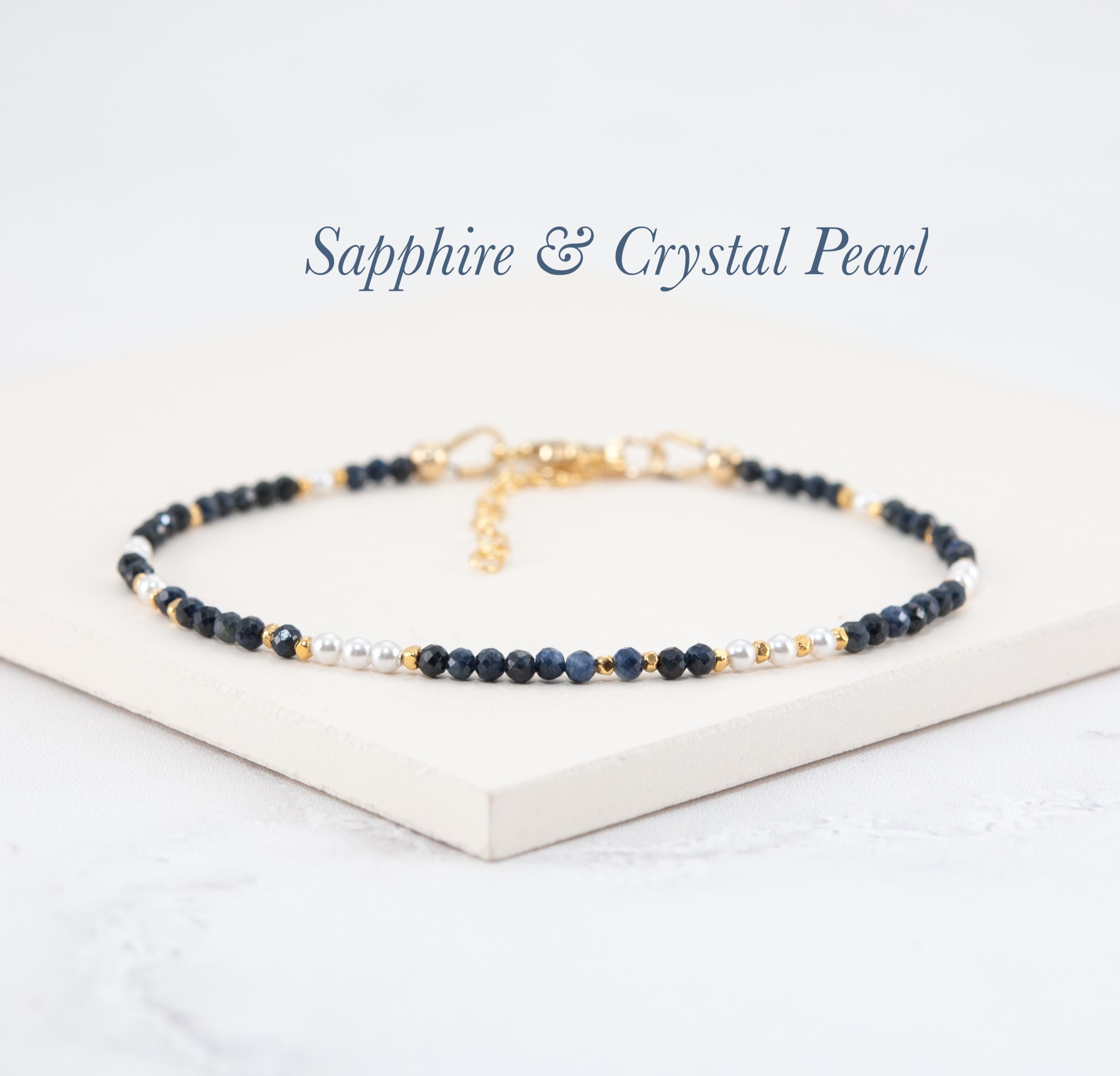 Pearl Bracelet With Blue Sapphire