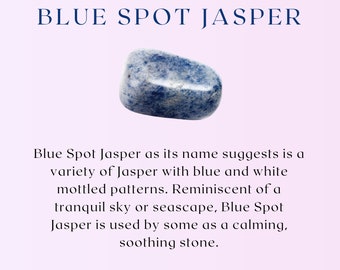 Blue Spot Jasper Gemstone Bracelet, Blue and White Gemstone and