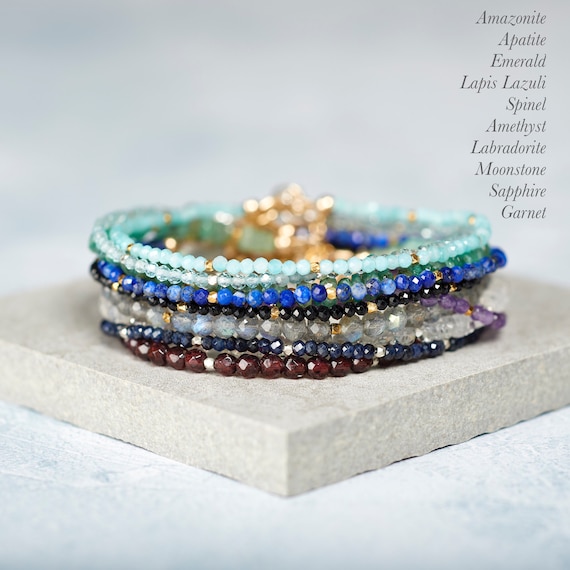 Dainty Fluorite Gemstone Bracelet 3mm Multicolour Fluorite Beads AAA Grade Sterling Silver or Gold Fill Minimalist Stacking Bracelet Etsy
