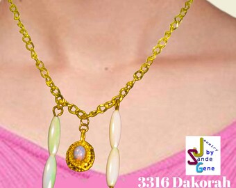 Opal gemstone Charm Pendant | Chain Necklace