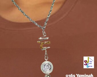 Lariat  "y" Shaped Pendant | Wire Beaded Dangle Design | Chain Necklace