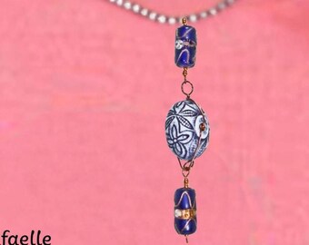 Lariat "y" dangle Pendant | Bone Carved Bead |  Wire Design Necklace