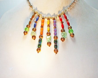 Beaded Seven Dangle, Necklace