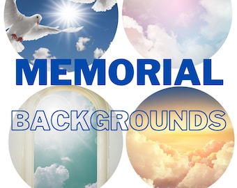 4 Memorial Wing Back Ground  Loss of loved one PNG, Clouds, Instant Download, Cricut & Silhouette, Wings, Loved One in Heaven Clip Art