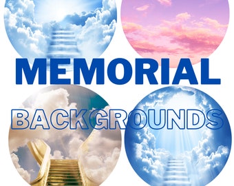 4 Funeral Heaven Clouds Back Ground  Loss of loved one PNG, Clouds Memorial Instant Download, Wings, Sublimation, Loved One in Heaven Clip A