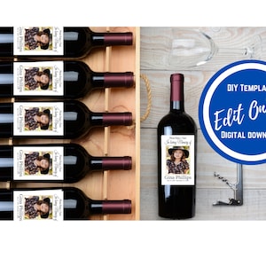 Wine bottle template, Memorial Template