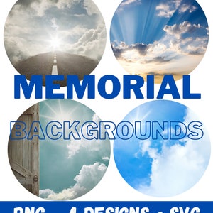 4 Clouds Heaven Memor BackGround Verlies van geliefde PNG, Clouds, Instant Download, Cricut & Silhouette, Wings, Loved One in Heaven ClipArt