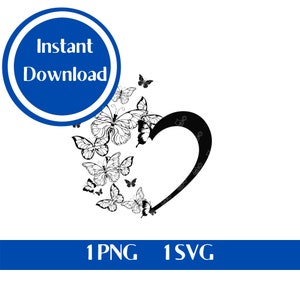 Cœur et papillon Digital In Loving Memory SVG Memorial SVG,Perte d’un être cher, Memorial SVG, Téléchargement instantané, Cricut, Être aimé au ciel