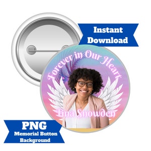DIY Template for Memorial Button| Remembrance Keepsake|3.5| Funeral Girl/Teen Magnet| Bereavement | Funeral Favors| RIP| Pink| Female