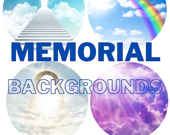 4 Different Memorial Heaven  Back Ground  Loss of loved one PNG, Clouds, Instant Download, Wings, Loved One in Heaven Clip Art