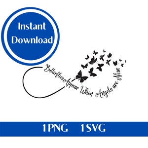Infinity butterfly Digital In Loving Memorial SVG,Perte d’un être cher, Memorial SVG, Téléchargement instantané, Cricut Wings, Loved One in Heaven