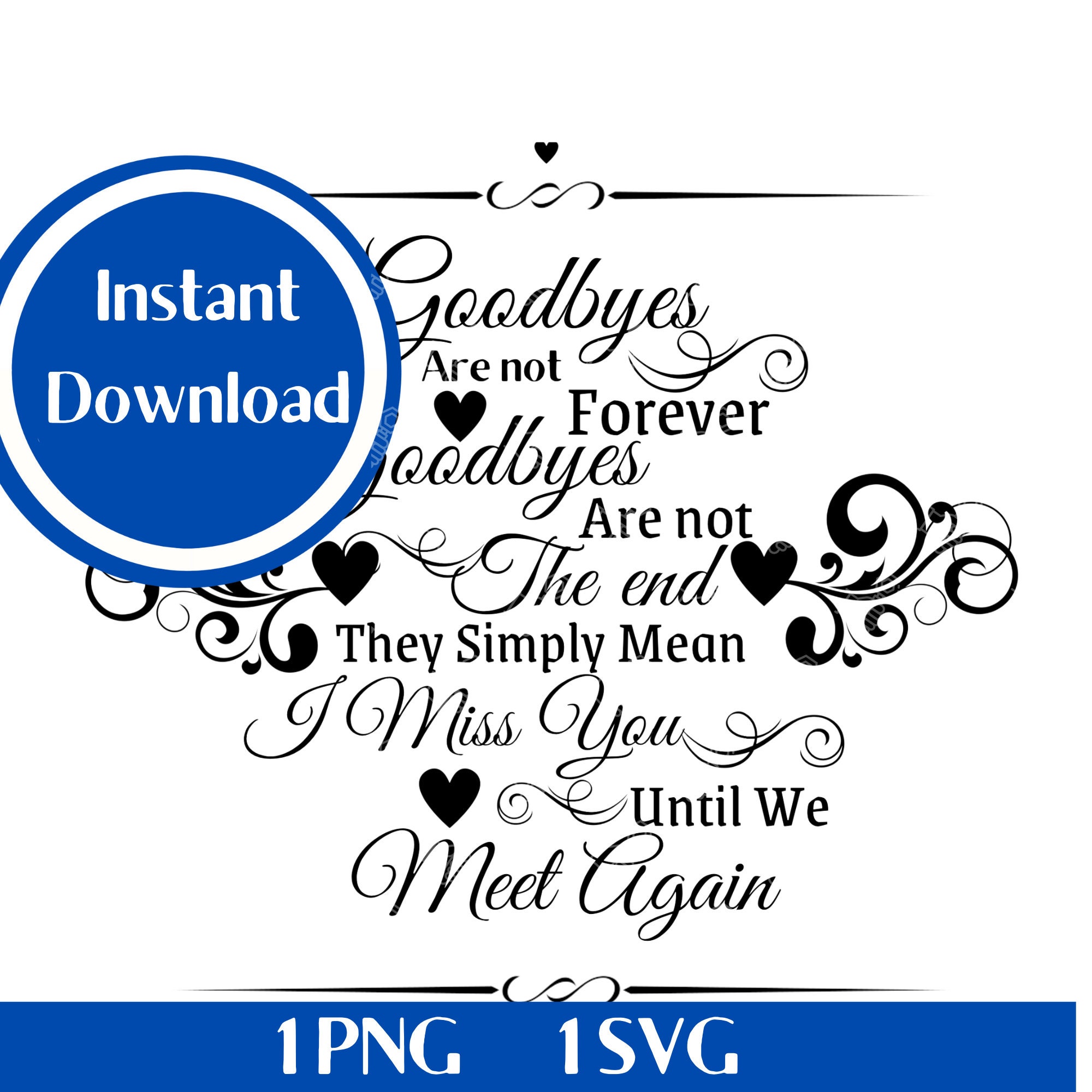 In Loving Memory SVG: Until We Meet Again, Memorial Wings (digital ...