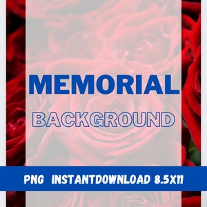 Rote Rose PNG, Fotovorlage RIP Denim, Sublimationshintergrund, Flyer, Beerdigungsprogramm, digitale Datei