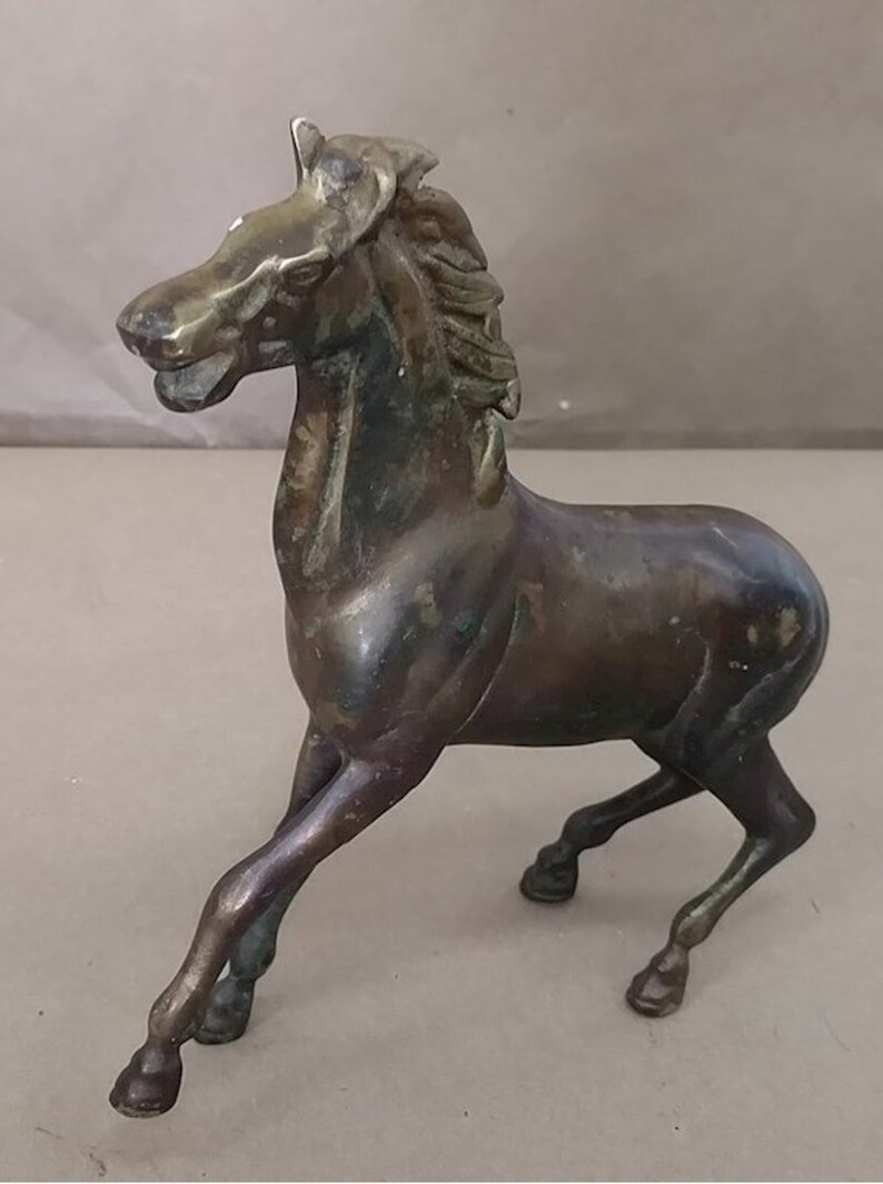 vintage brass horse statue