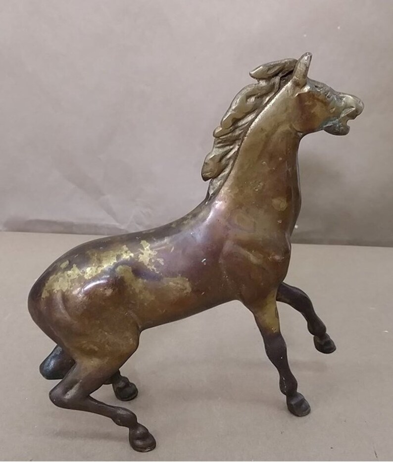 vintage brass horse statue