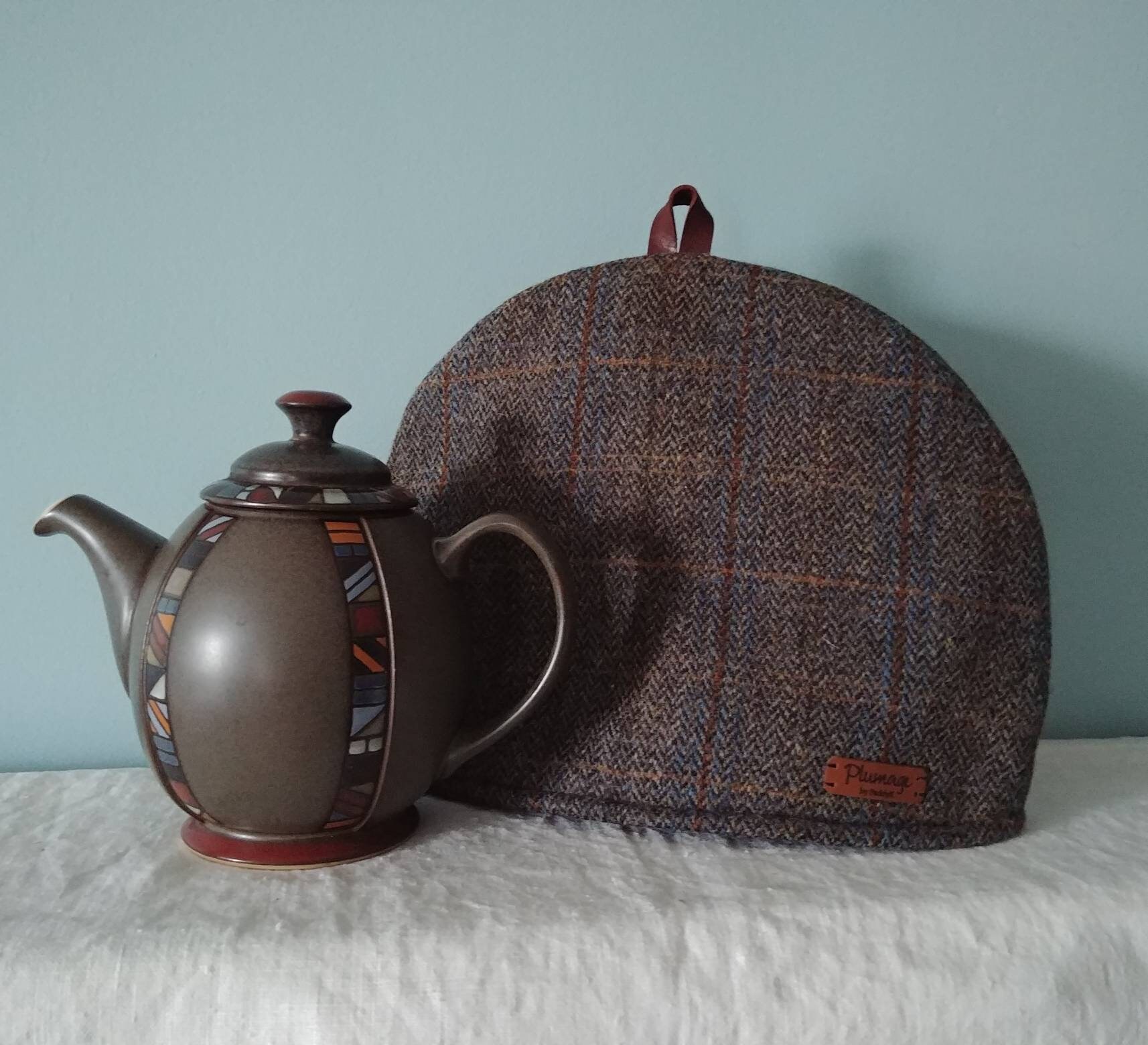 Larger Tea Cosy, Genuine Harris Tweed Double Insulated 100 Wool Tea