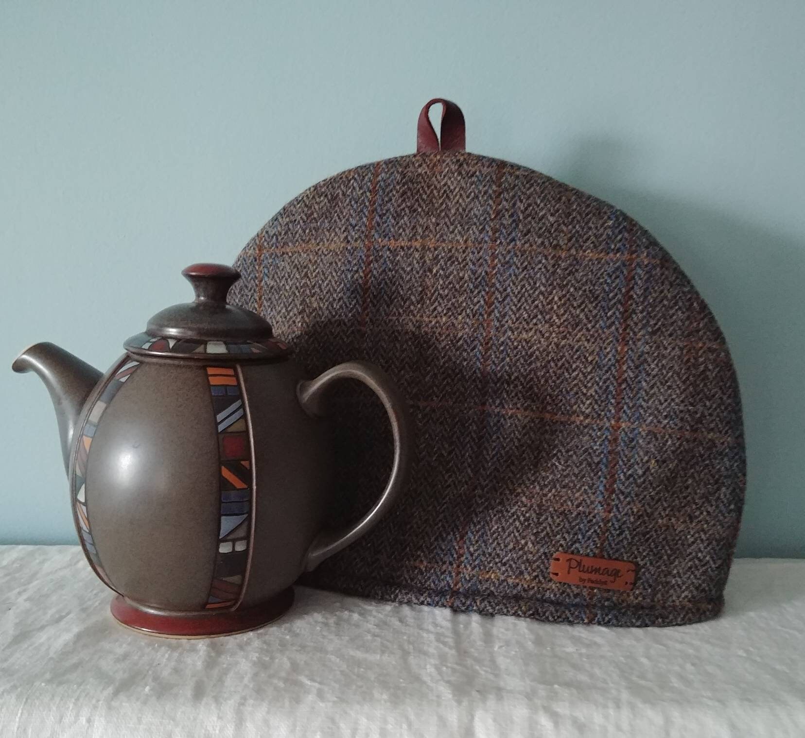 Larger Tea Cosy, Genuine Harris Tweed Double Insulated 100 Wool Tea
