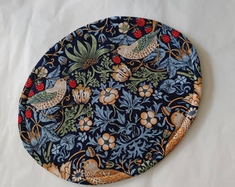 Add on Only. Red, Brown, Navy Strawberry Thief Insulated Hot Pad, Classic William Morris Bird Print Hot Pad for under Tea Cozy, Cosy.