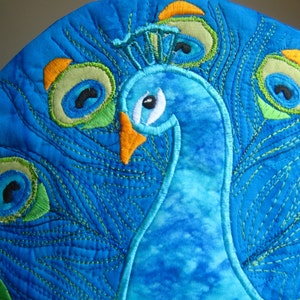 Sewing Pattern for Peacock Tea Cosy/Tea Cozy Downloadable PDF Pattern Make your Own Free Motion Embroidery Design image 4